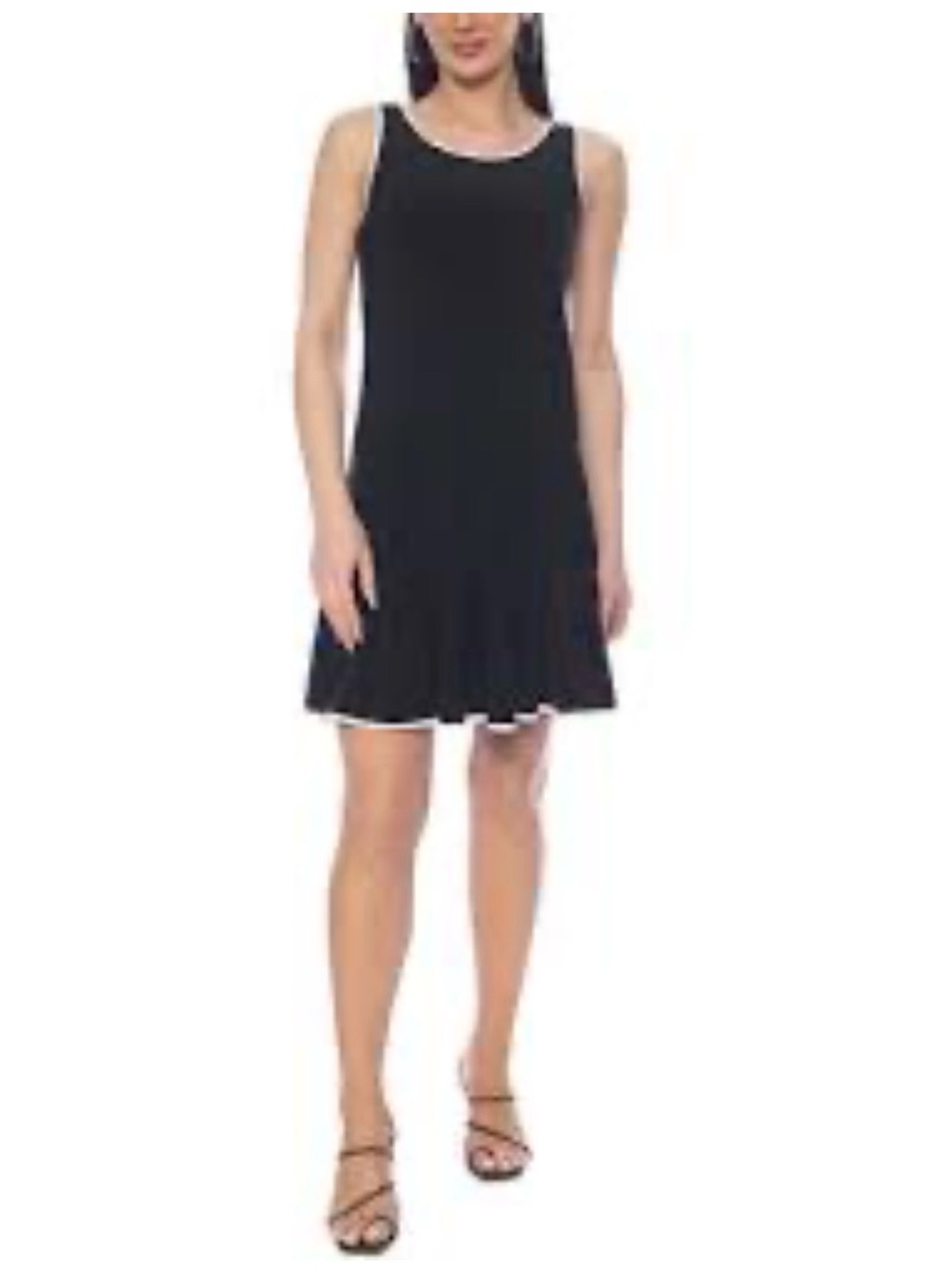 Tash + Sophie  Black Flounce Scoop Neck Dress. Sz S